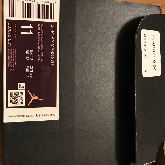 Jordan Mars 270 - brand new in box SIZE 11 Authenticated - Picture 6 of 7